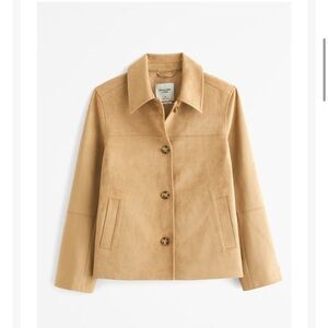 Abercrombie & Fitch Tan Suede Button-Front Jacket